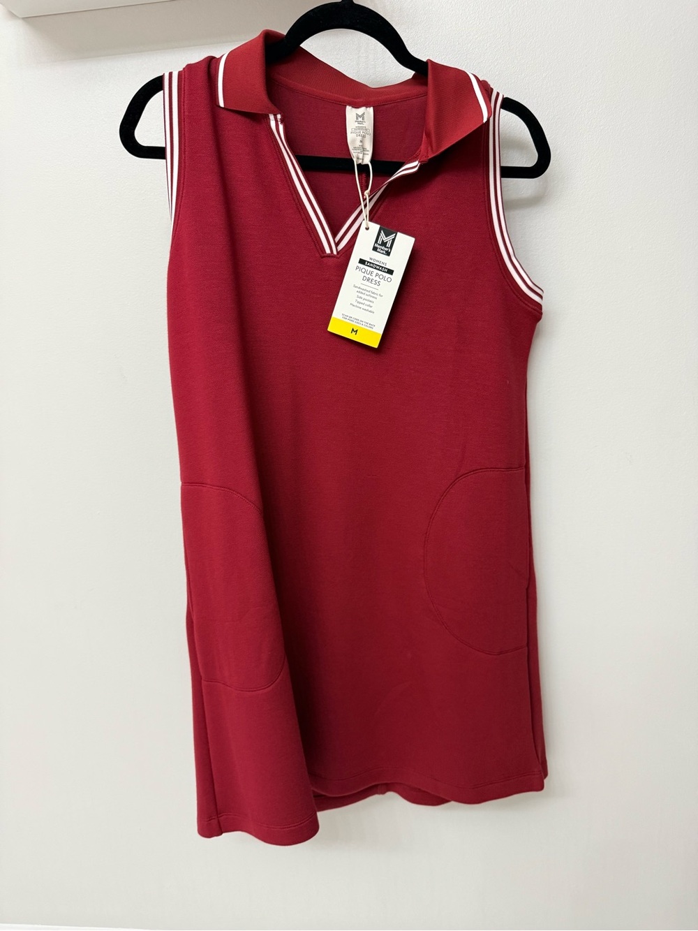 Sleeveless Polo Mini Dress - Red